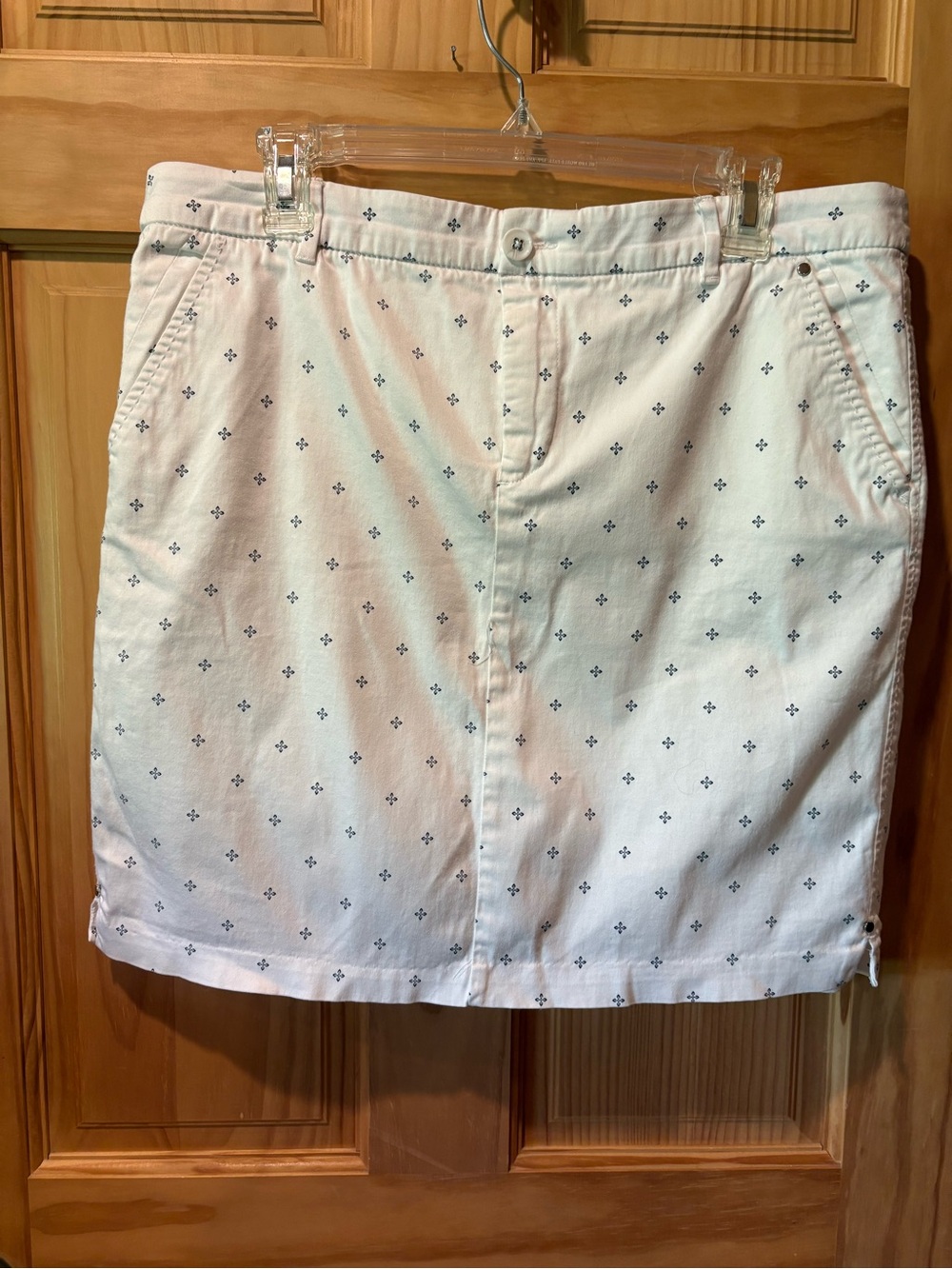 Intro Stretch Cotton Printed Skort white blue women’s 12